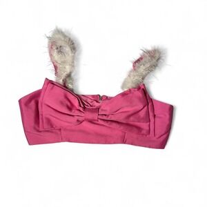 Collective The Label size 6 pink crop top bralette with large bow on the front